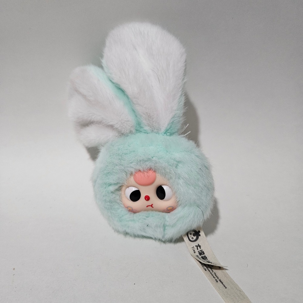 Baby Three Petit Macaron Cute Bunny Head Plush Keychain Mint Green Art Toy